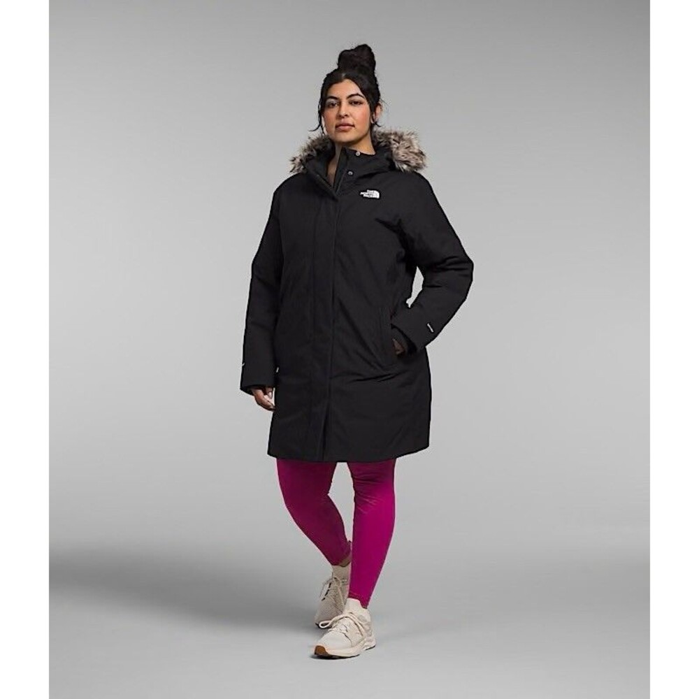 The North Face $350 Arctic Parka Coat Down 3X Fur Hood Winter Snow Cold Black